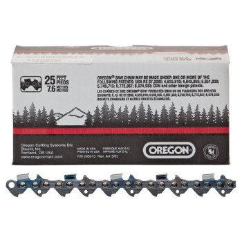 Oregon D025U Chainsaw Chain, 25 ft L Bar, 0.05 Gauge, 3/8 in TPI/Pitch