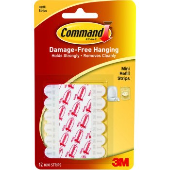 Command 17020 Refill Strip, Paper/Rubber Resin Backing, White, 0.5 lb