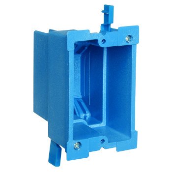 Carlon BH118R Outlet Box, 1 -Gang, PVC, Blue, Clamp Mounting