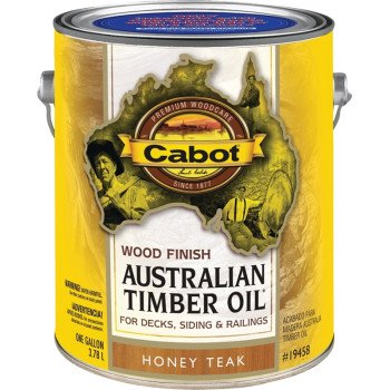 Cabot 142.0019458.007 Water Reducible Australian Timber Oil, 3.78 l, Can, Liquid, Honey Teak, 250 - 350 sq-ft/gal