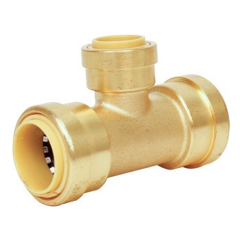 B & K ProLine Series 632-003 Pipe Tee, 1/2 in, Push-Fit, Brass, 200 psi Pressure