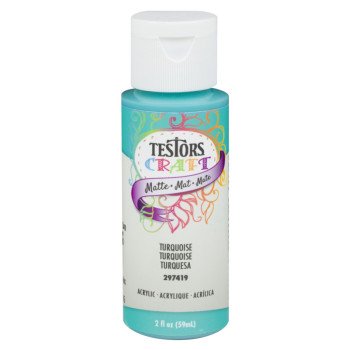 Testors 297419 Acrylic Craft Paint, Matte, Turquoise, 2 oz, Bottle