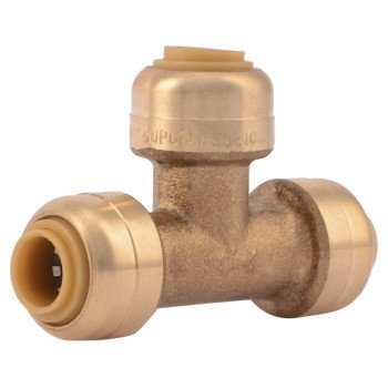 SharkBite U358LFA Pipe Tee, 1/4 in, Push-Fit, DZR Brass, 200 psi Pressure