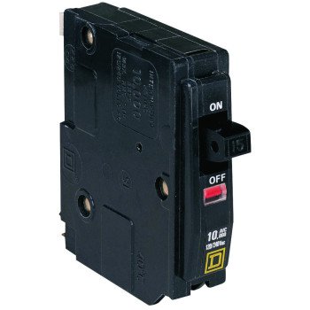 Square D QO QO115CP Circuit Breaker, Mini, 15 A, 1 -Pole, 120/240 VAC, 48 VDC, Fixed Trip, Flush Mounting