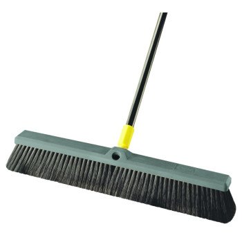 Quickie 00533 Push Broom, 24 in Sweep Face, Polypropylene Bristle, Steel Handle