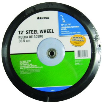 Arnold 1275-B Tread Wheel, Semi-Pneumatic, Steel, For: Lawn Mowers