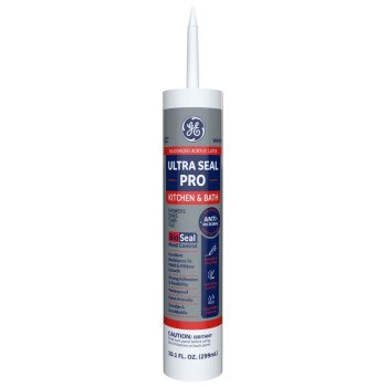 GE GE14209 Adhesive Caulk, White, 24 hr Curing, 10.1 oz Cartridge