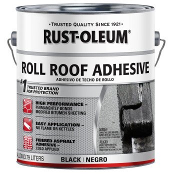 Rust-Oleum 347428 Roll Roofing Adhesive, Black, Liquid, 0.9 gal