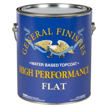 GENERAL FINISHES GAHF High-Performance Topcoat, Flat, Liquid, Clear, 1 gal, Can