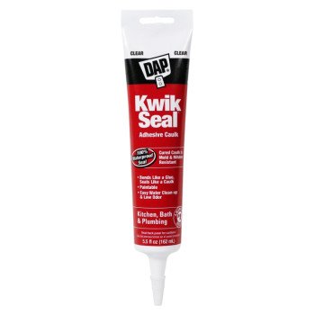 DAP 18008 Adhesive Caulk, Clear, 36 hr Curing, -20 to 180 deg F, 5.5 oz Tube