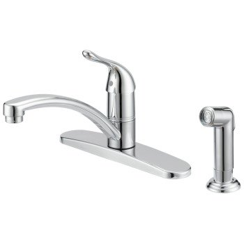 Boston Harbor 67534-1001 Kitchen Faucet, 1.8 gpm, 1-Faucet Handle, 4-Faucet Hole, Metal/Plastic, Chrome Plated