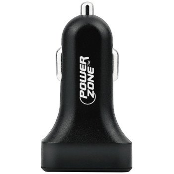 PowerZone U12 Dual USB Car Charger, Black