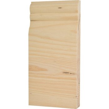 Waddell BTBC35 Trim Block Moulding, 8 in L, 3-3/4 in W, 1 in Thick, Pine Wood