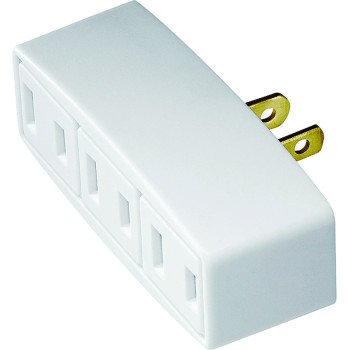 Eaton Wiring Devices 1747W-BOX Outlet Adapter, 2 -Pole, 15 A, 125 V, 3 -Outlet, NEMA: NEMA 1-15R, White