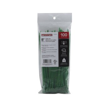 ProSource CT0943 Cable Tie, 50 mm Max Bundle Dia, Self-Locking Locking, Nylon, Green