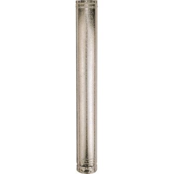 AmeriVent 3E5 Type B Gas Vent Pipe, 3 in OD, 5 ft L, Galvanized Steel