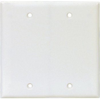 Eaton Cooper Wiring PJ23W Wallplate, 8 in L, 1/4 in W, 2 -Gang, Polycarbonate, White, High-Gloss, Box Mounting