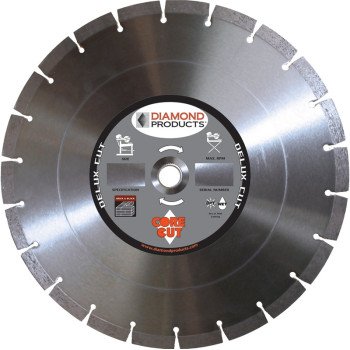 Diamond Products 70495 Circular Saw Blade, 12 in Dia, 1 in Arbor, Diamond Cutting Edge