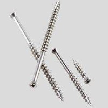 Simpson Strong-Tie S07300FB1 Deck Screw, #7 Thread, 3 in L, Coarse Thread, Trim Head, Square Drive, Type 17 Point, Steel