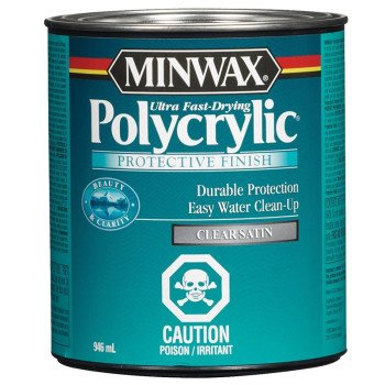 Minwax Polycrylic 321034444 Protective Finish, Satin, Liquid, Clear, 946 mL