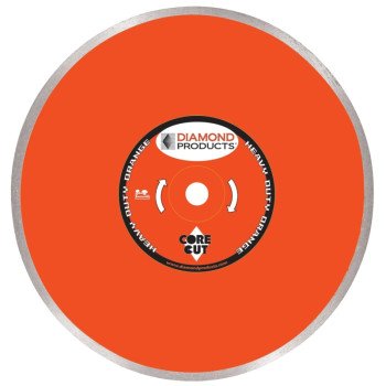 Diamond Products 12359 Heavy-Duty Blade, 10 in Dia, 5/8 in Arbor, Diamond Cutting Edge, Continuous Rim