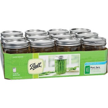 Ball 66000 Mason Jar, 1 pt Capacity, Glass/Tinplate Steel