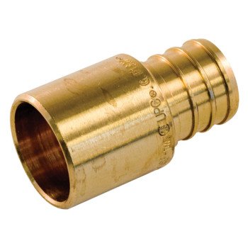 aqua-dynamic 9781-943 Pipe Adapter, 3/4 x 1/2 in, PEX x Male Sweat, Brass