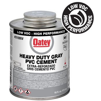 Oatey 31095LV Heavy-Duty Medium Set Cement, 16 oz Can, Liquid, Gray