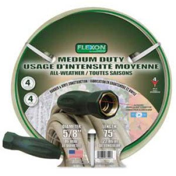 Flexon FAW5875CN Garden Hose, 5/8 in, 75 ft L, Vinyl, Beige