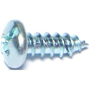 Midwest Fastener 03175 Screw, #8 Thread, Coarse Thread, Pan Head, Phillips, Slotted Drive, Diamond Point, Steel, Zinc, 100/PK