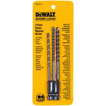 DEWALT DW2571 Rotary Drill Bit Set, 3-Piece, Carbide