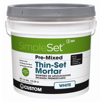 Custom STTSW3 Thin Set Mortar, Gray/White, 3.5 gal Pail