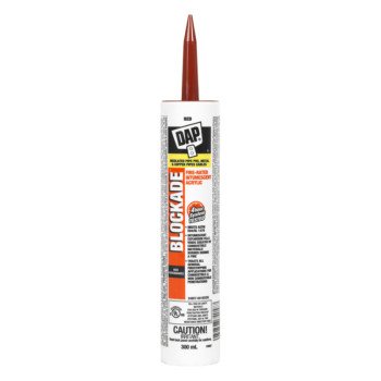 DAP BLOCKADE 74058 Fire Rated Intumescent Sealant, Red, 4 hr Functional Cure, >4.4 deg C, 340 mL Cartridge