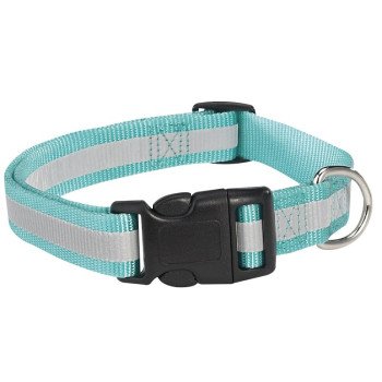 Guardian Gear ZA984 18 19 Dog Collar, 18 to 26 in L Collar, 1 in W Collar, Nylon, Blue, Reflective Taping