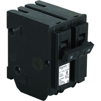 Square D Homeline CHOM230CP Circuit Breaker, Mini, Standard, 30 A, 2 -Pole, 120/240 VAC, Plug Mounting, Black