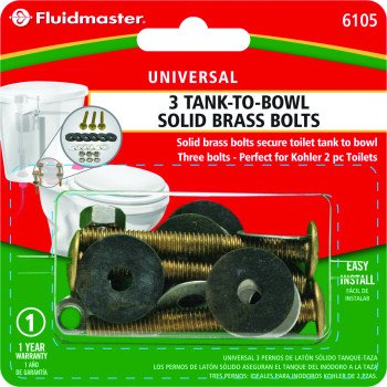 Fluidmaster 6105 Tank-to-Bowl Bolt, Brass, For: Rocking Toilets