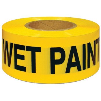 IPG 600WP300 Barricade Tape, 300 ft L, 3 in W, Black/Yellow, Vinyl