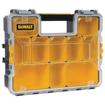 DEWALT DWST14825 Organizer, 17-1/2 in W, 4-1/2 in H, 10-Drawer, Polycarbonate, Black/Yellow