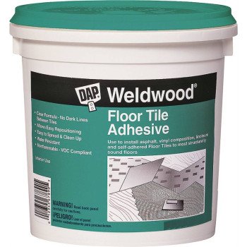 DAP 00136 Floor Tile Adhesive, Clear, 1 qt Pail