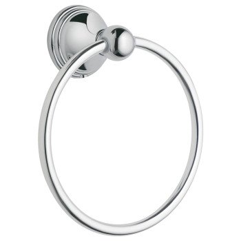 Moen Preston Series DN8486CH Towel Ring, 6-1/4 in Dia Ring, 22 lb, Brass/Zinc, Polished Chrome, Screw Mounting