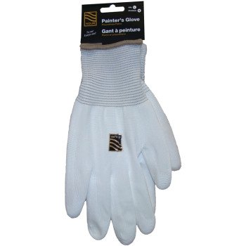 Nour R GLOVE3 Painter Gloves, L, Elastic Cuff, Nylon/Polyurethane, White