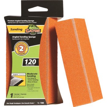 Gator 7305 Sanding Sponge, 5 in L, 3 in W, 120 Grit, Fine, Aluminum Oxide Abrasive