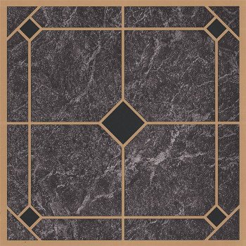 ProSource CL2002 Vinyl Self-Adhesive Floor Tile, 12 in L Tile, 12 in W Tile, Square Edge, Blue/Gold