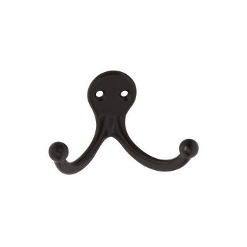 National Hardware V163 N330-829 Cloth Hook, 35 lb, 2-Hook, Zinc, Oil-Rubbed Bronze, 2/PK