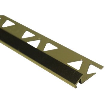 Shur-Trim ET2170BBR08 Tile Reducer, 8 ft L, 5/16 in Thick, Aluminum, Brass