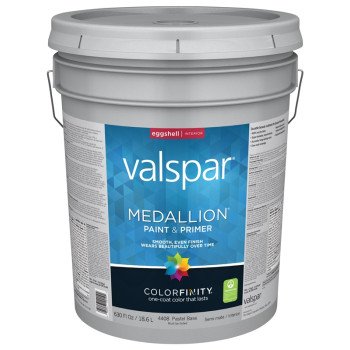 Valspar Medallion 4400 Series 027.0004408.008 Interior Paint, Eggshell Sheen, Pastel, 5 gal, Pail