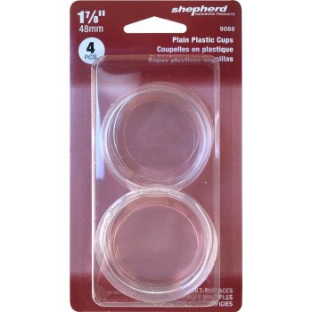 Shepherd Hardware 9088 Caster Cup, Plastic, Clear, 4/PK