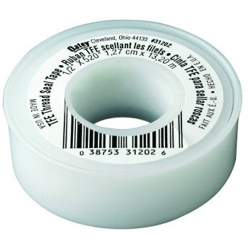 Oatey 31199 Thread Sealant Tape, 260 in L, 1/2 in W, PTFE, White