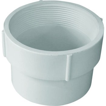 Canplas 414334BC Pipe Adapter, 4 in, FNPT x Hub, PVC, White