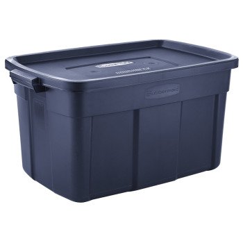 Rubbermaid Roughneck RMRT310000 Storage Box, Polyethylene, Navy Blue, 32-3/10 in L, 20-2/5 in W, 16-7/10 in H